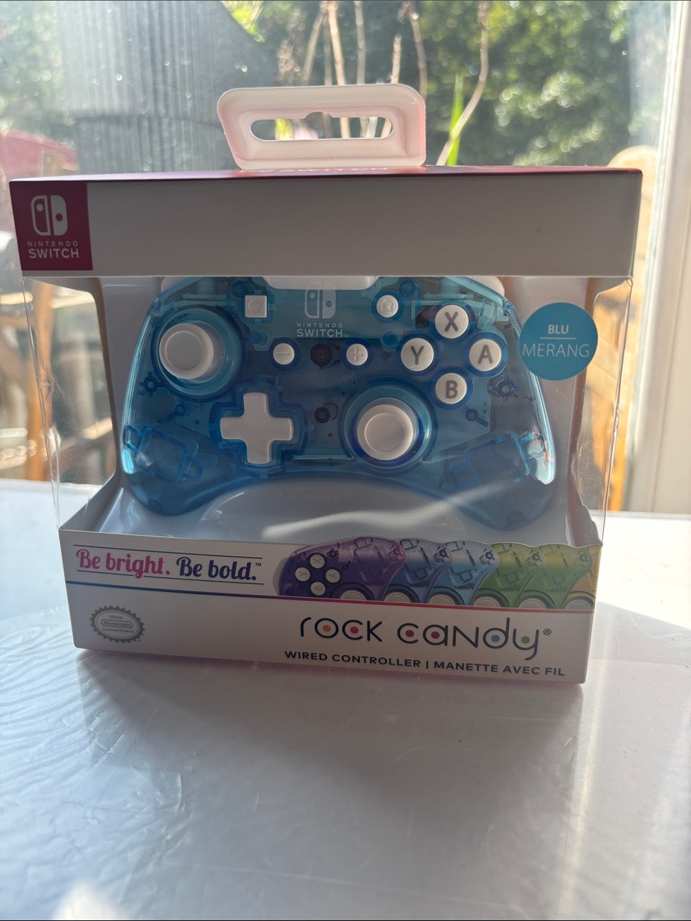 Rock & Candy Blu Merang Translucent Blue Wired Controller for Nintendo Switch